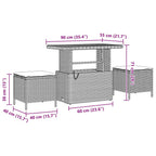 Gartensofa-set mit Kissen 8 pcs Schwarz Poly-Rattan