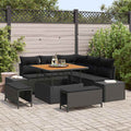 Gartensofa-set mit Kissen 8 pcs Schwarz Poly-Rattan