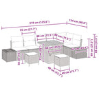 Gartensofa-set mit Kissen 9 pcs Grau Poly-Rattan