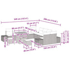 Gartensofa-set mit Kissen 13 pcs Grau Poly-Rattan