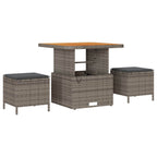 Gartensofa-set 8 pcs Grau Poly-Rattan