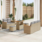 Gartensofa-set 8 pcs Beige Poly-Rattan