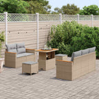 Gartensofa-set 8 pcs Beige Poly-Rattan