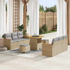 Gartensofa-set 9 pcs Beige Poly-Rattan