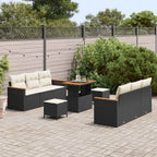 Gartensofa-set 9 pcs Schwarz Poly-Rattan