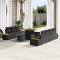 Gartensofa-set 10 pcs Schwarz Poly-Rattan