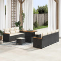 Gartensofa-set 10 pcs Schwarz Poly-Rattan