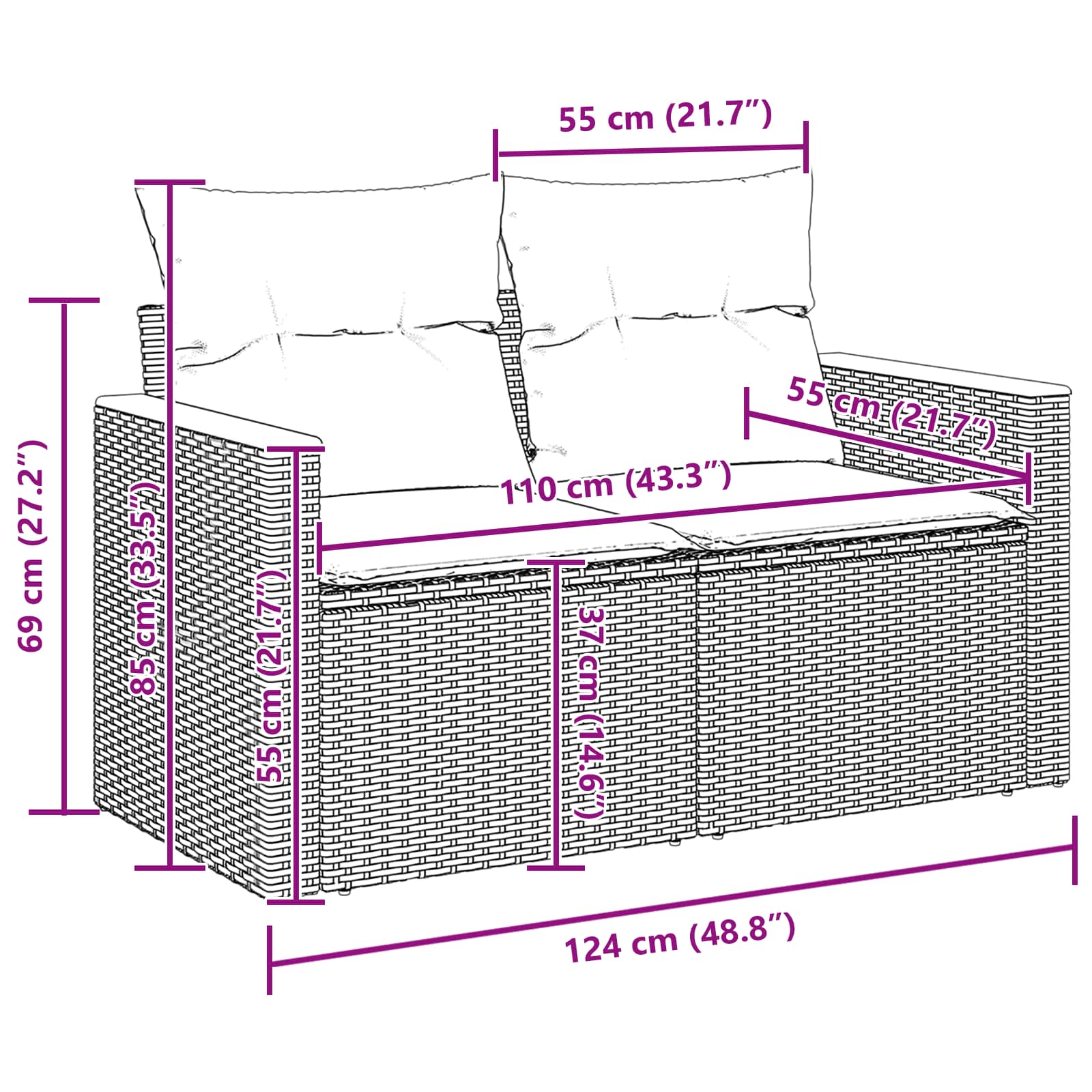 Gartensofa-set 10 pcs Beige Poly-Rattan