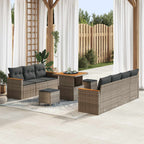 Gartensofa-set 10 pcs Grau Poly-Rattan