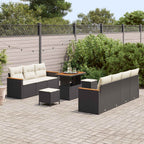 Gartensofa-set 10 pcs Schwarz Poly-Rattan