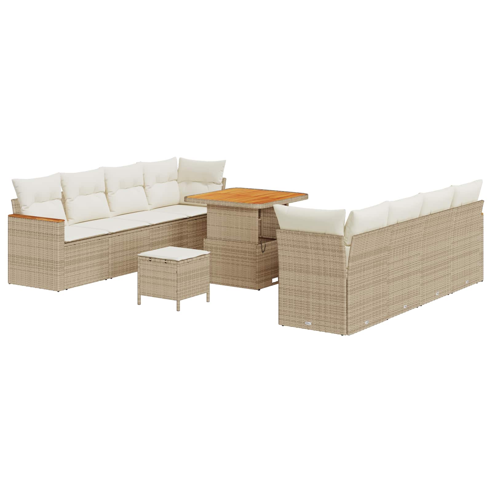 Gartensofa-set 11 pcs Beige Poly-Rattan