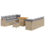 Gartensofa-set 11 pcs Beige Poly-Rattan