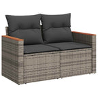 Gartensofa-set 11 pcs Grau Poly-Rattan