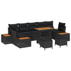 Gartensofa-set 10 pcs Schwarz Poly-Rattan