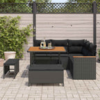 Gartensofa-set 8 pcs Schwarz Poly-Rattan