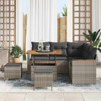 Gartensofa-set 8 pcs Grau Poly-Rattan