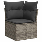 Gartensofa-set 9 pcs Grau Poly-Rattan