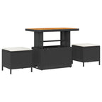Gartensofa-set 9 pcs Schwarz Poly-Rattan
