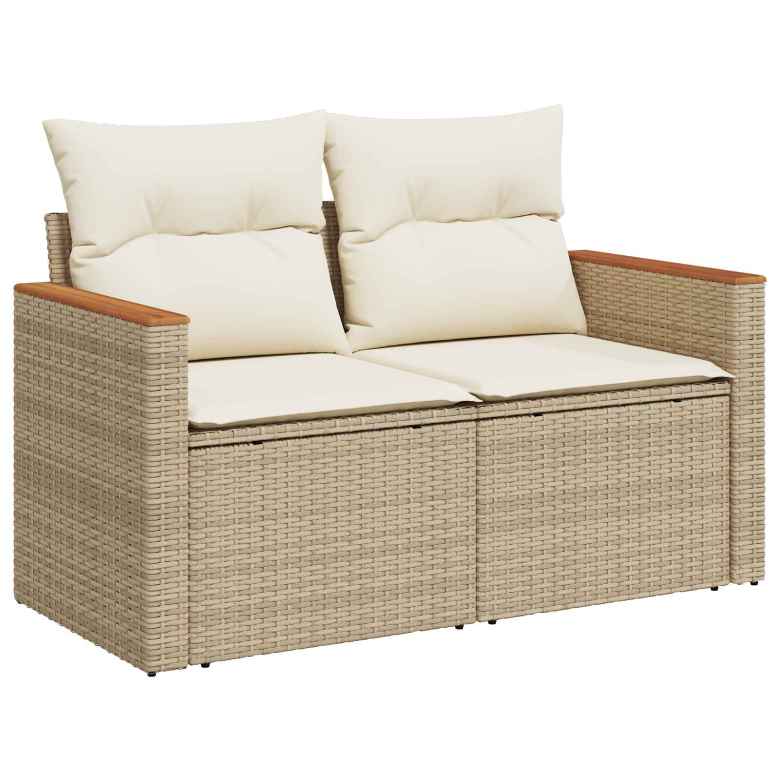 Gartensofa-set 9 pcs Beige Poly-Rattan