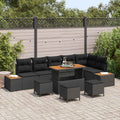 Gartensofa-set 10 pcs Schwarz Poly-Rattan