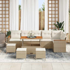 Gartensofa-set 10 pcs Beige Poly-Rattan