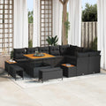 Gartensofa-set 12 pcs Schwarz Poly-Rattan