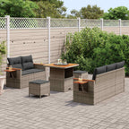 Gartensofa-set 8 pcs Grau Poly-Rattan
