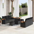 Gartensofa-set 9 pcs Schwarz Poly-Rattan