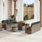 Gartensofa-set 9 pcs Grau Poly-Rattan