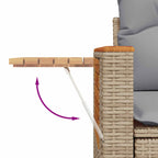 Gartensofa-set 11 pcs Beige Poly-Rattan
