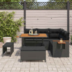 Gartensofa-set 8 pcs Schwarz Poly-Rattan