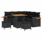 Gartensofa-set 8 pcs Schwarz Poly-Rattan