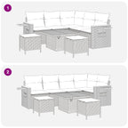 Gartensofa-set 8 pcs Schwarz Poly-Rattan