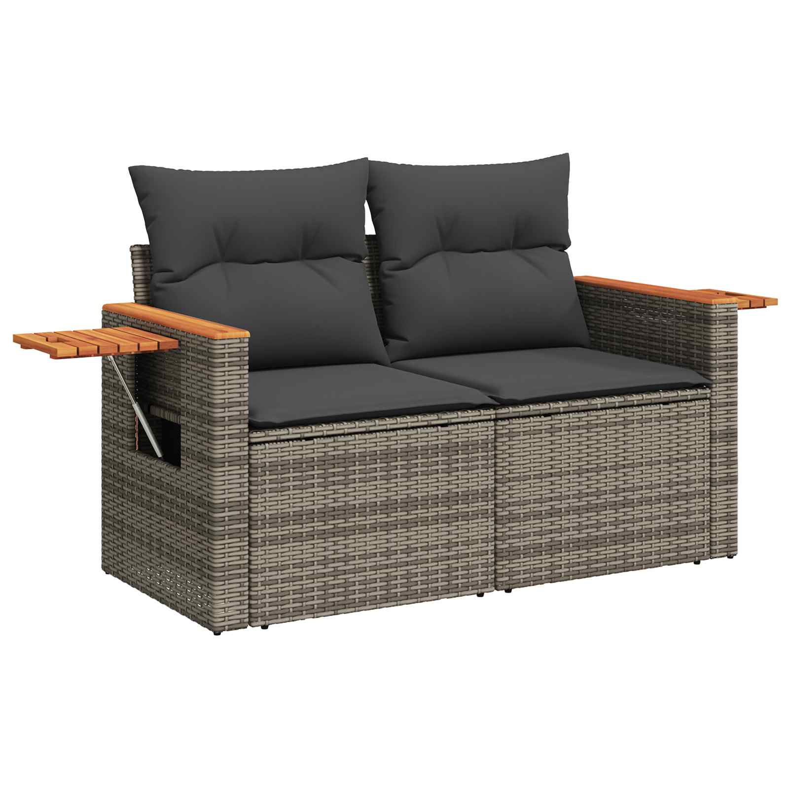 Gartensofa-set 9 pcs Grau Poly-Rattan