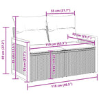 Gartensofa-set mit Kissen 10 pcs Grau