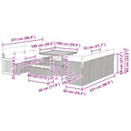 Gartensofa-set mit Kissen 11 pcs Schwarz