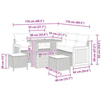 Gartensofa-set mit Kissen 8 pcs Beige und Hellgrau