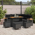 Gartensofa-set mit Kissen 9 pcs Schwarz