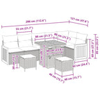 Gartensofa-set mit Kissen 9 pcs Grau