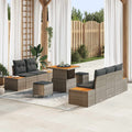 Gartensofa-set mit Kissen 8 pcs Grau