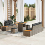 Gartensofa-set mit Kissen 8 pcs Grau
