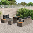 Gartensofa-set mit Kissen 8 pcs Grau