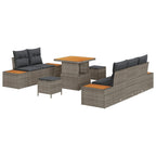 Gartensofa-set mit Kissen 8 pcs Grau
