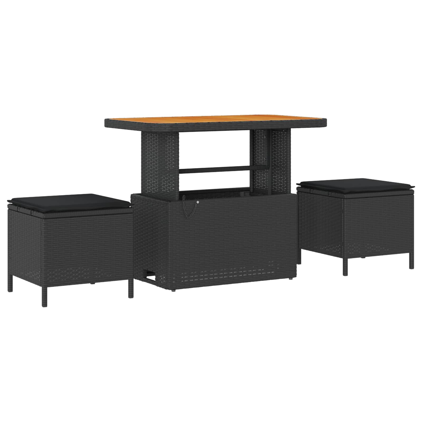 Gartensofa-set mit Kissen 8 pcs Schwarz