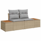 Gartensofa-set mit Kissen 9 pcs Beige und Hellgrau