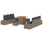 Gartensofa-set mit Kissen 9 pcs Grau