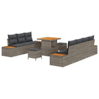 Gartensofa-set mit Kissen 10 pcs Grau