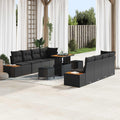 Gartensofa-set mit Kissen 11 pcs Schwarz