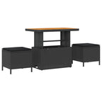Gartensofa-set mit Kissen 11 pcs Schwarz