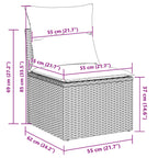Gartensofa-set mit Kissen 11 pcs Schwarz